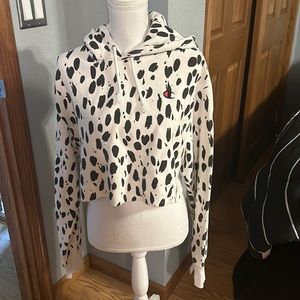 Champion reverse weave hoodie, sz M, cow print